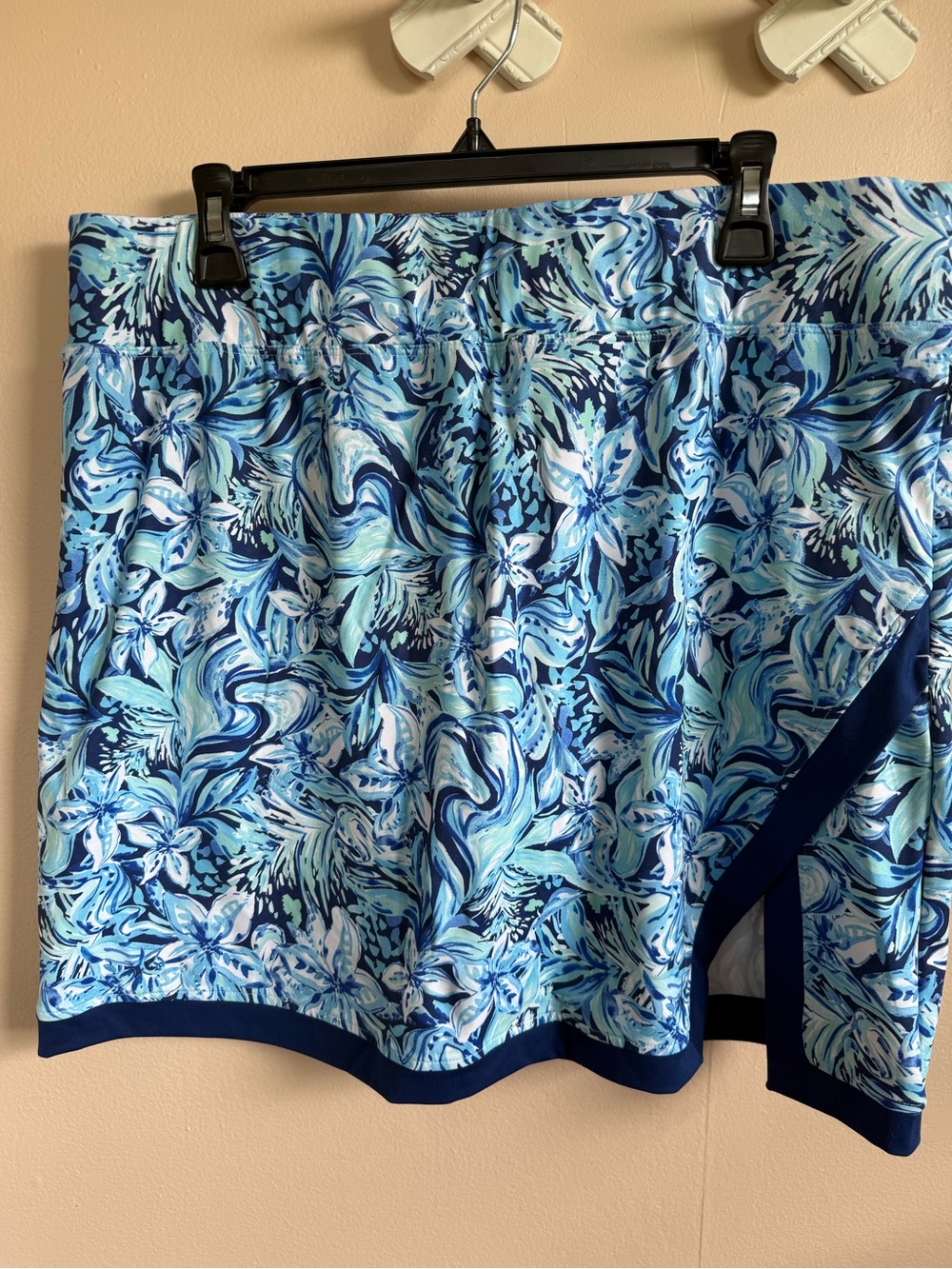 Blue Floral Athletic Skort